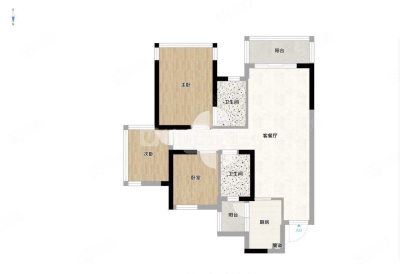 保利领秀前城翎峯台3室2厅2卫88.37㎡南111万