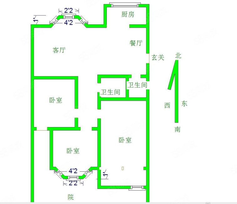 信德园3室2厅2卫126㎡南北130万