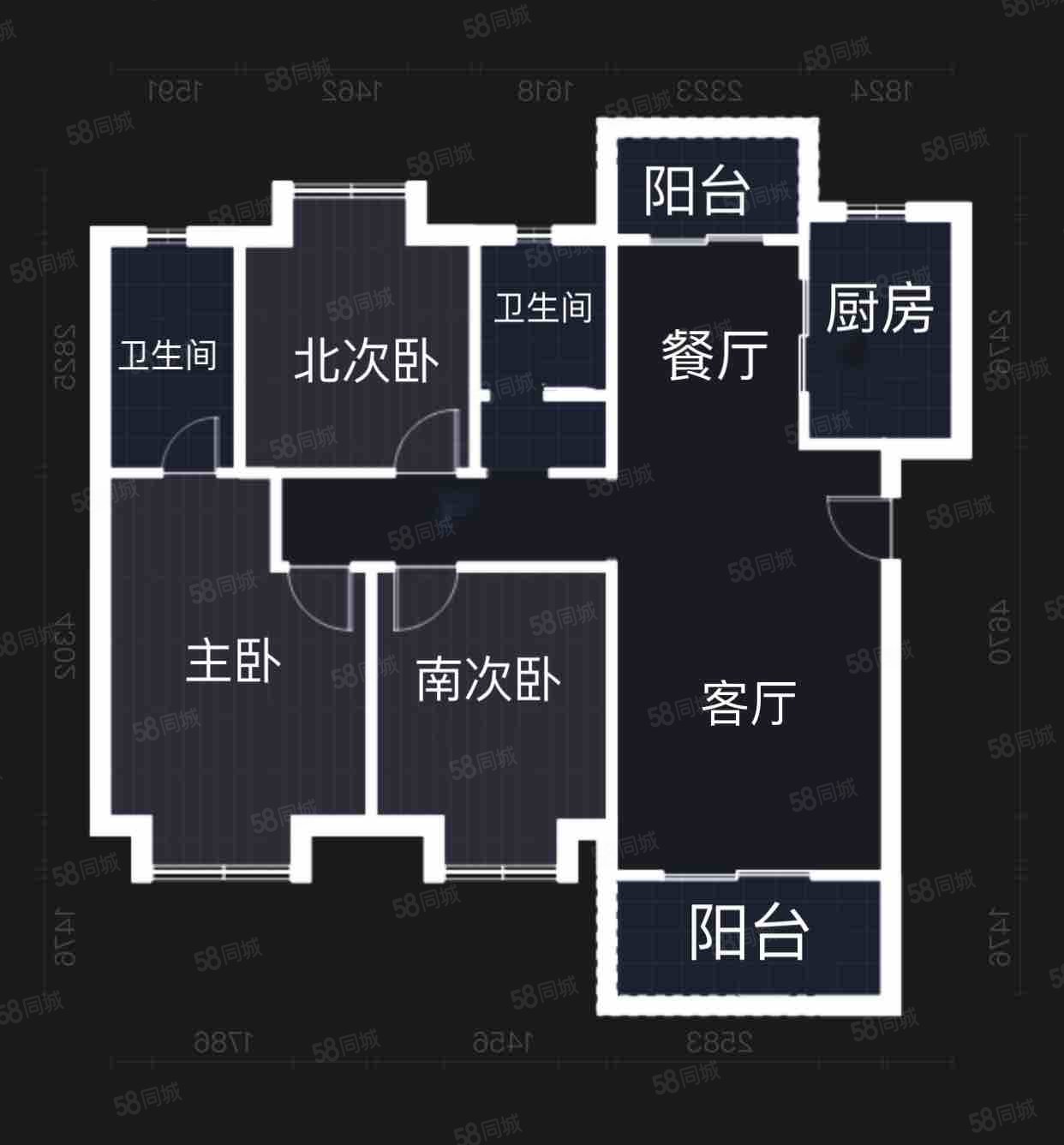 世茂云锦瑰海园3室2厅2卫115㎡南200万