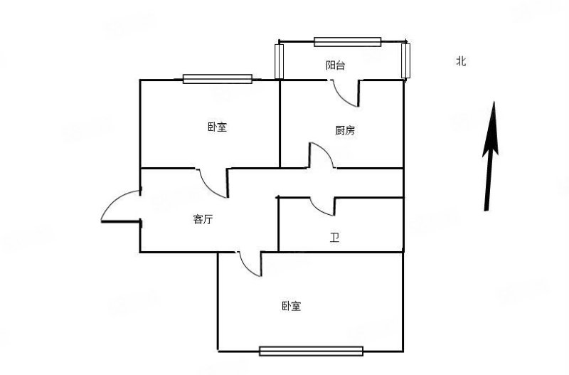 二台子小区(南区)2室1厅1卫51㎡南北30万