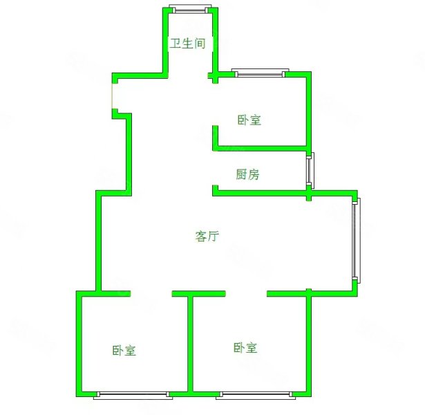 万科翡翠公园3室2厅1卫115㎡南北222万