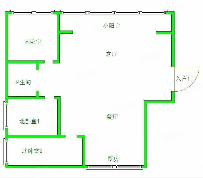 马德里皇家公馆3室2厅1卫107㎡南北83万