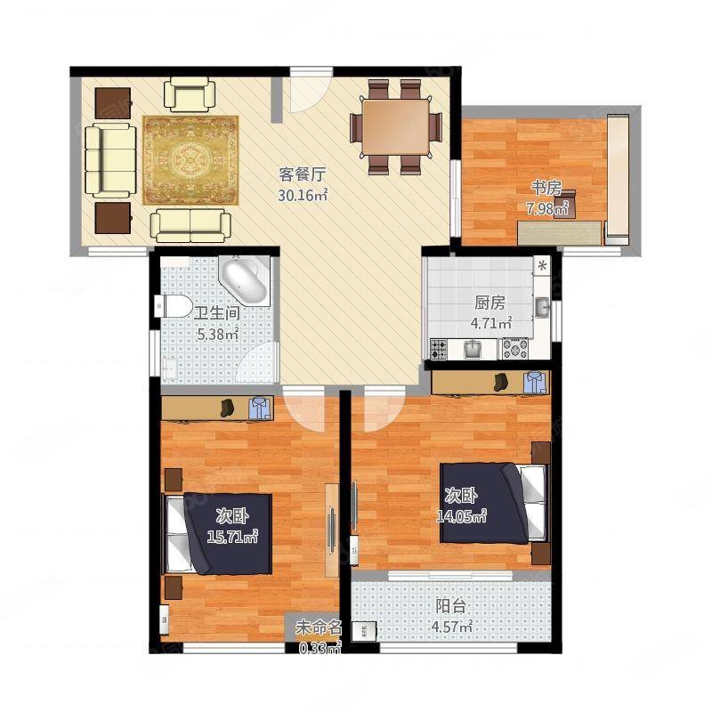 信逸雅园3室2厅2卫137㎡南北178万