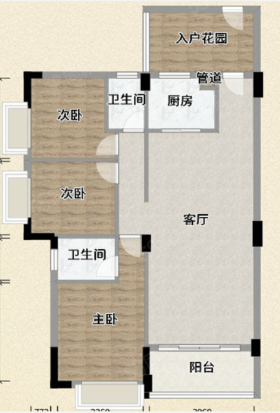 埔前华府3室2厅1卫115㎡南45万