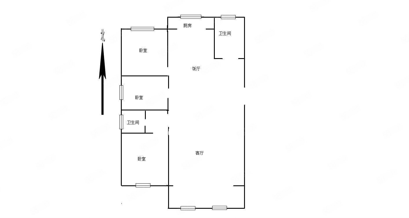 陽光街391號院3室2廳2衛(wèi)131.96㎡南北320萬