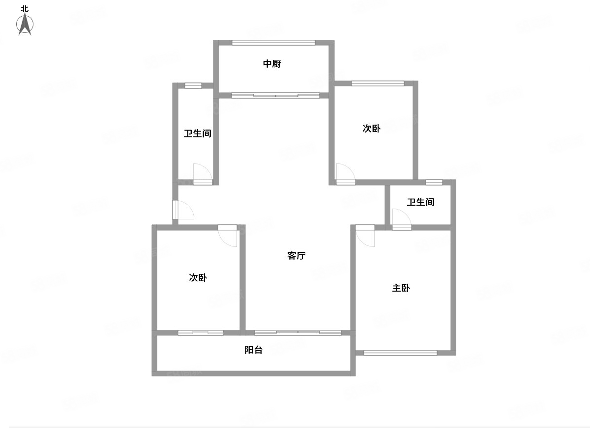 蔚蓝新都(南区)3室2厅2卫123㎡南北65万