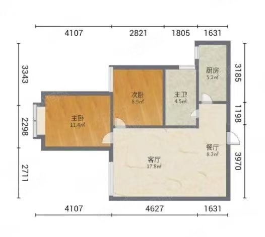 新桥路小区2室1厅1卫60㎡南北16.9万