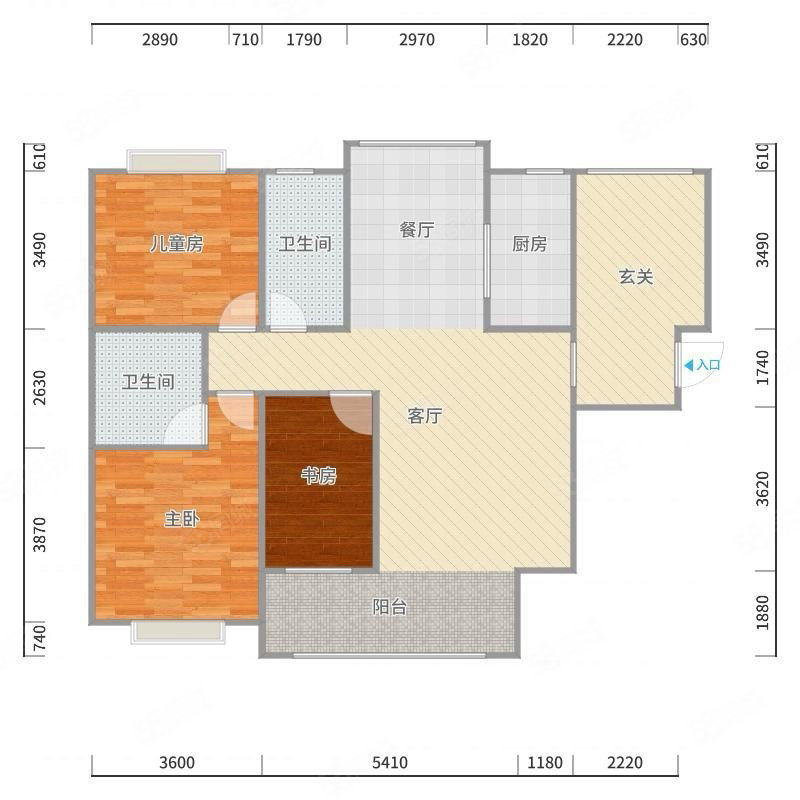 龙城国际3室2厅2卫107㎡南北72万