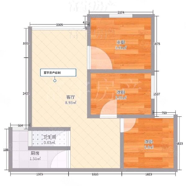 和信水西门3室2厅1卫102㎡南北65万