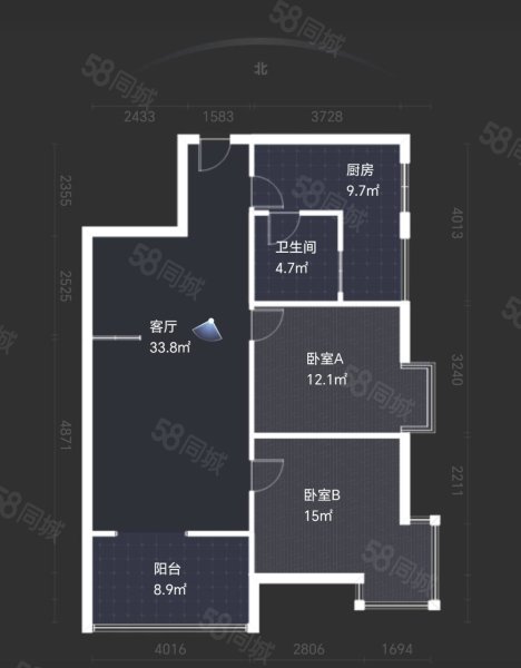 华晨庐山春天桃李苑2室2厅1卫98.68㎡南北40万