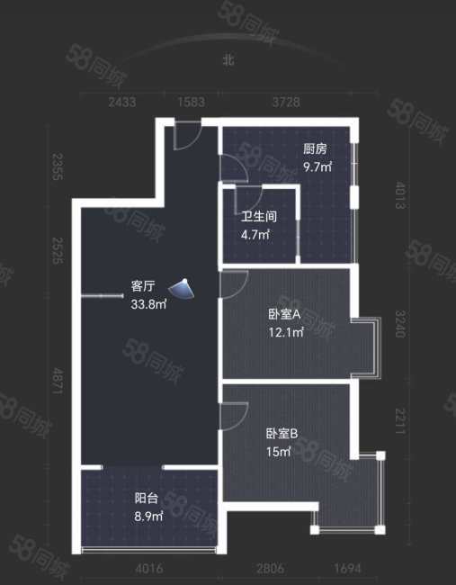 华晨庐山春天桃李苑2室2厅1卫98.68㎡南北40万