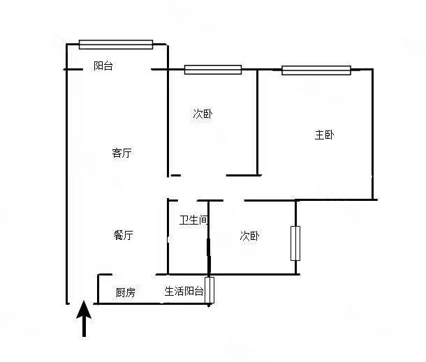 华兴丽景天城A区3室2厅1卫98㎡南北49.8万