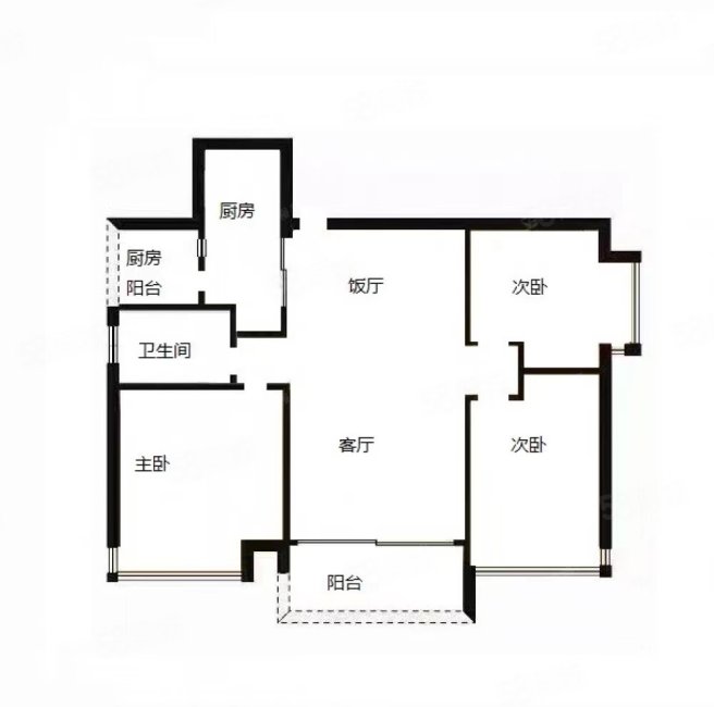 盈彩美居3室2厅1卫97㎡西南480万