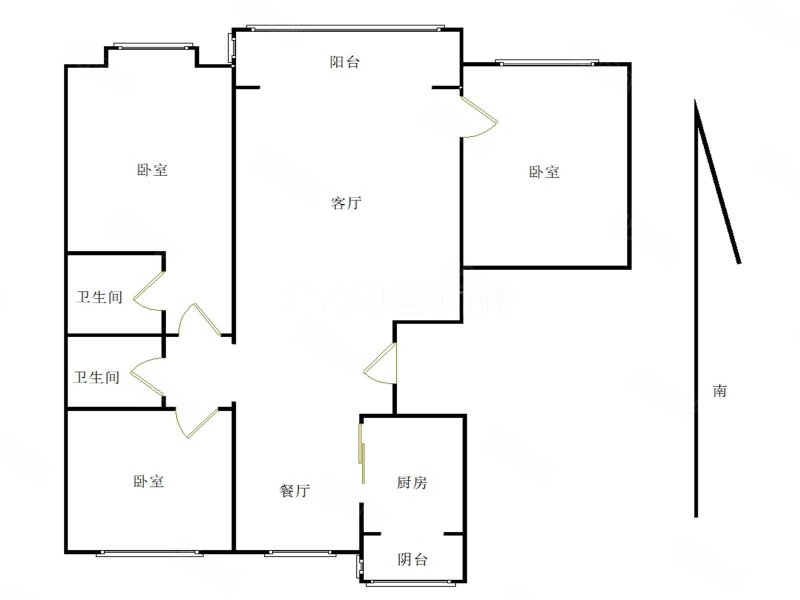 兴泰御都(公寓住宅)3室2厅2卫142㎡南北355万