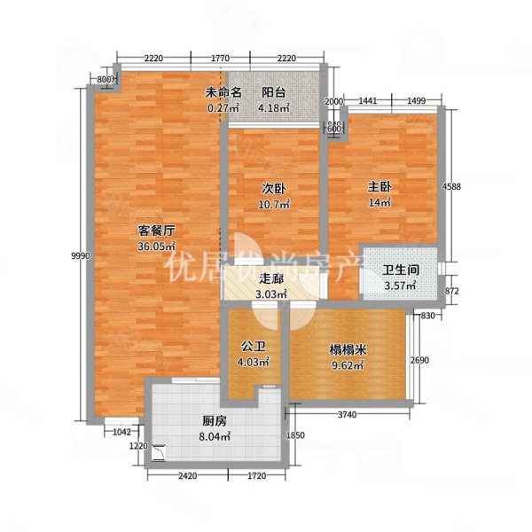 金域华府(平昌)3室2厅2卫106㎡南北52万