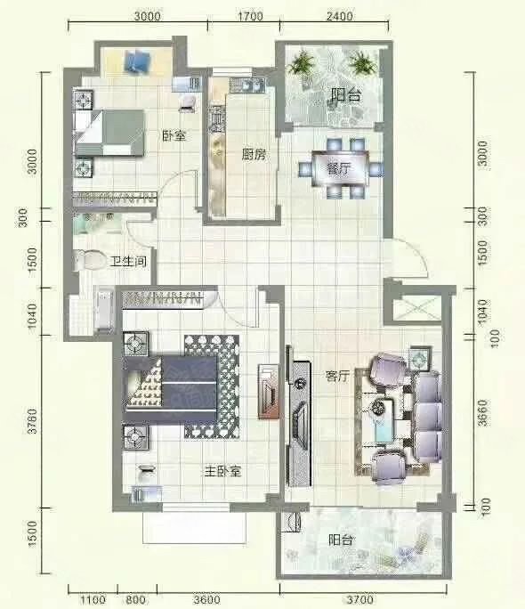 和贵花园2室2厅1卫85.88㎡南37万