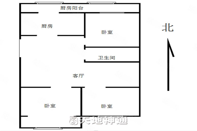 金台园小区3室1厅1卫79.31㎡南北205万