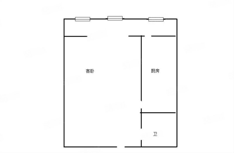 紫金城1室1厅1卫62.66㎡西南56万