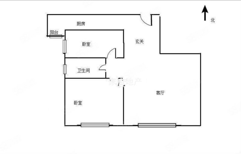 富力城(一期)2室2厅1卫83.8㎡西南58万