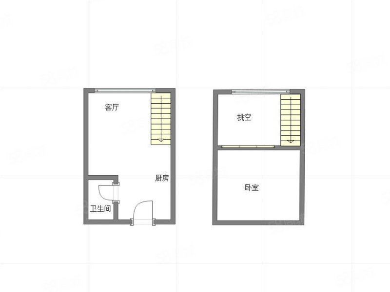 龙湖天际1室2厅2卫38.87㎡东56万