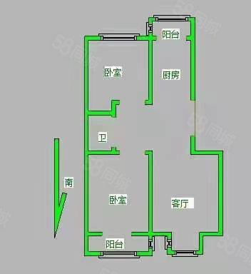 阳光花园(庆云)2室2厅1卫95㎡南北55万