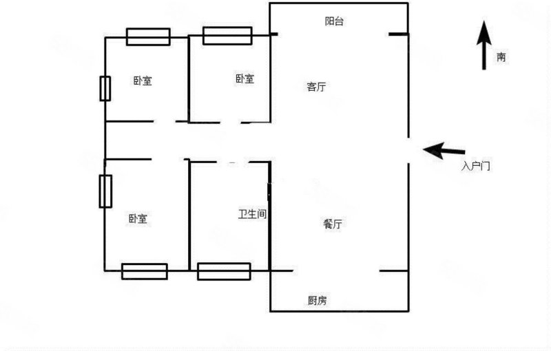 易景国际花园S区(颍州)3室2厅1卫120㎡南北75万