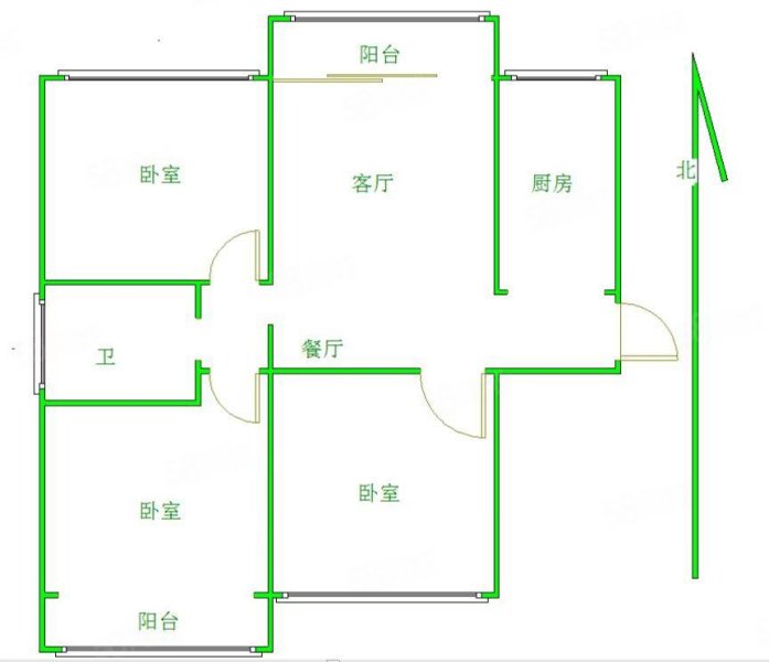 全都城悦府(南区)3室2厅1卫113㎡南北95万