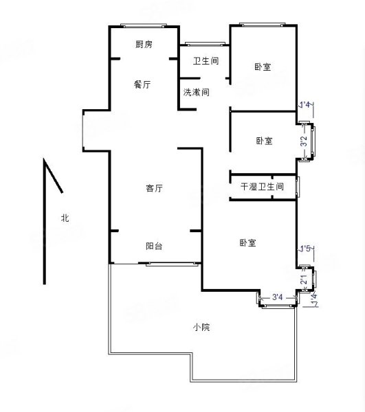 卓正丽景蓝湾(A区)3室2厅2卫127㎡南北158万