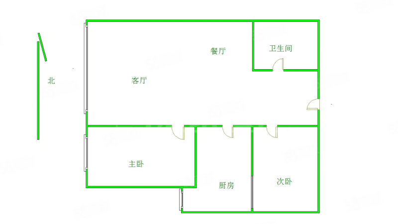 帝景苑2室2厅1卫86㎡南北67万