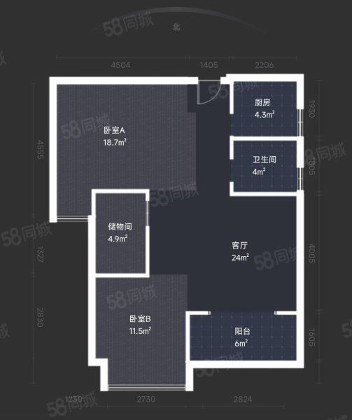 中源领第3室2厅1卫87.78㎡南125万