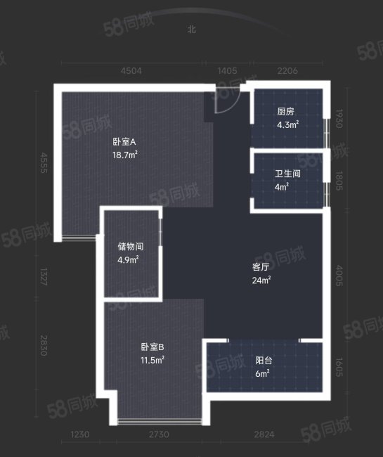 中源领第3室2厅1卫87.78㎡南125万