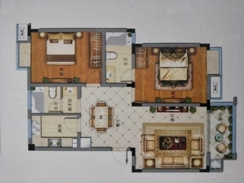 平西新村2室2厅1卫95㎡南北70万