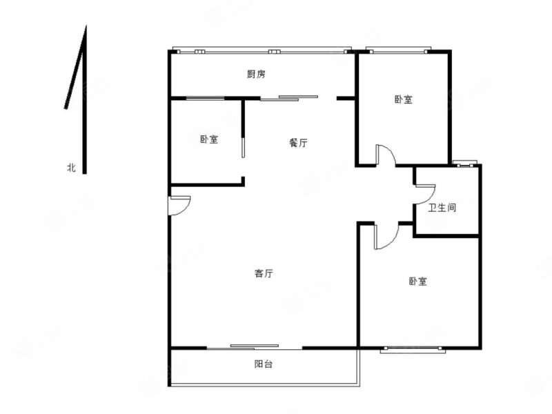 万基城市花园3室2厅1卫98.27㎡南北40.8万