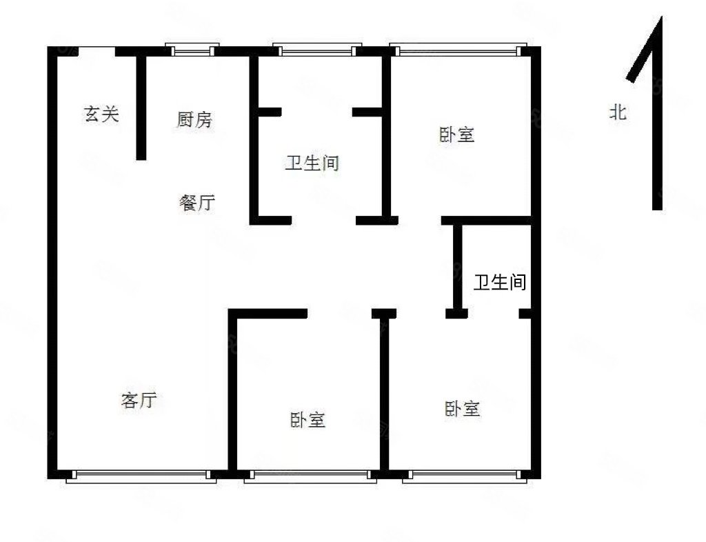苏家屯电业社区(青松西路南)3室2厅2卫140㎡南北58.8万