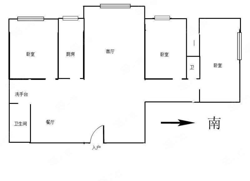 巴黎大道3室2厅2卫125㎡南北78万