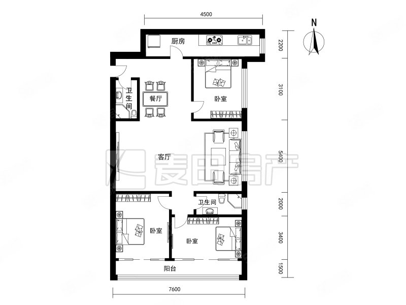 望京西园三区3室2厅2卫173.45㎡东南898万