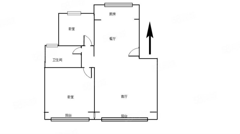 天一锦城2室2厅1卫87.8㎡南62万