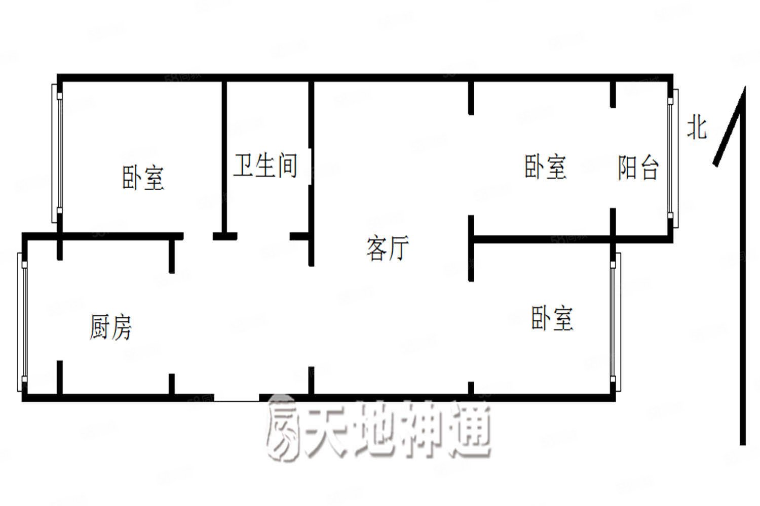 于家園二區(qū)(南院)3室1廳1衛(wèi)91.11㎡東西135萬(wàn)