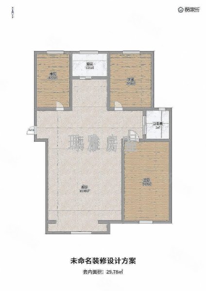 福泉花苑3室2厅1卫109.14㎡南北60.5万