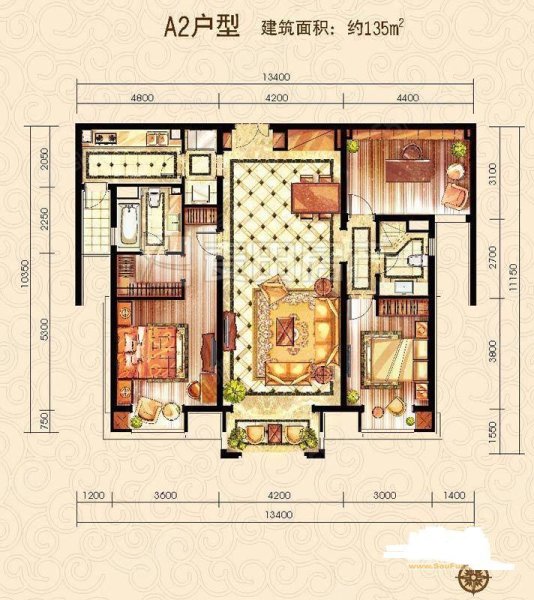 中海紫御公馆3室2厅2卫136.12㎡南1820万