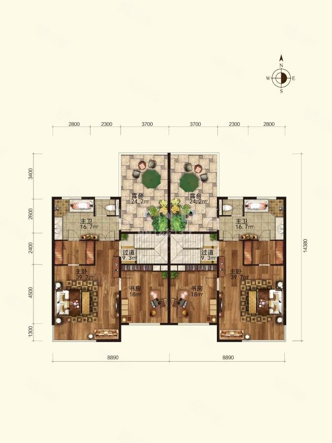 优山美地(C区)4室3厅4卫389㎡南2900万