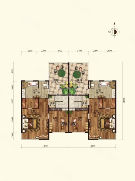 优山美地(C区)4室3厅4卫389㎡南2900万