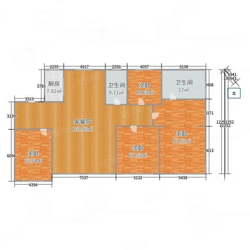 裕府小区4室2厅2卫260㎡南北180万