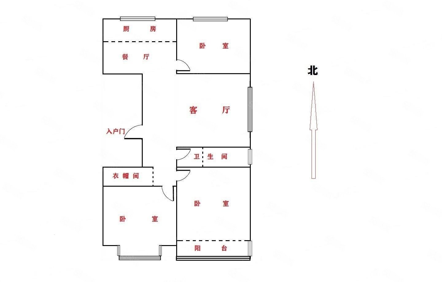 翰香苑(西区)3室2厅1卫129㎡南北72万