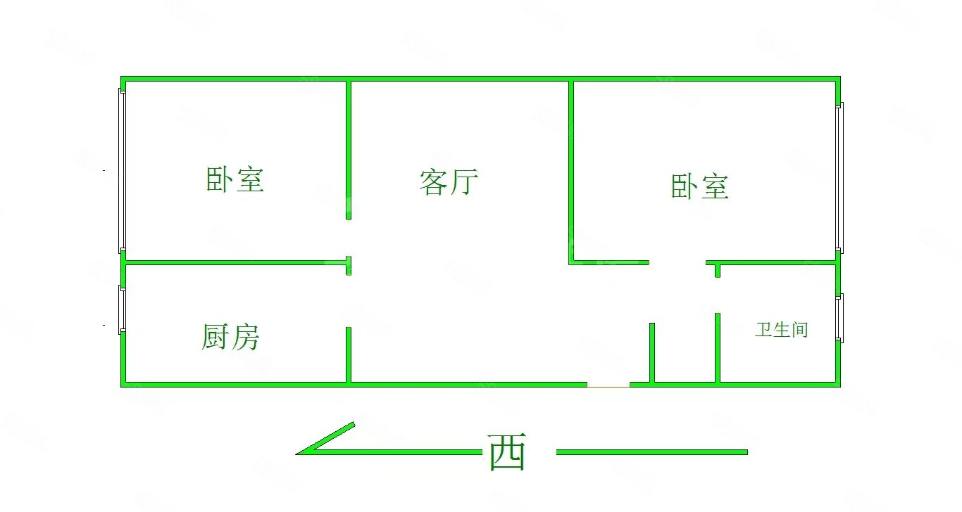 桥南社区2室2厅1卫84.71㎡东西31.7万