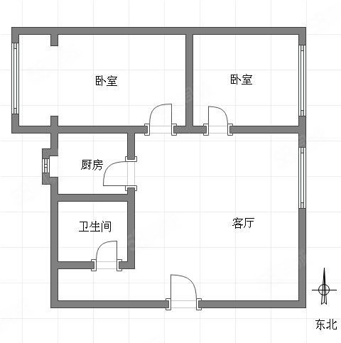 长航小区2室2厅1卫68.29㎡南北50万