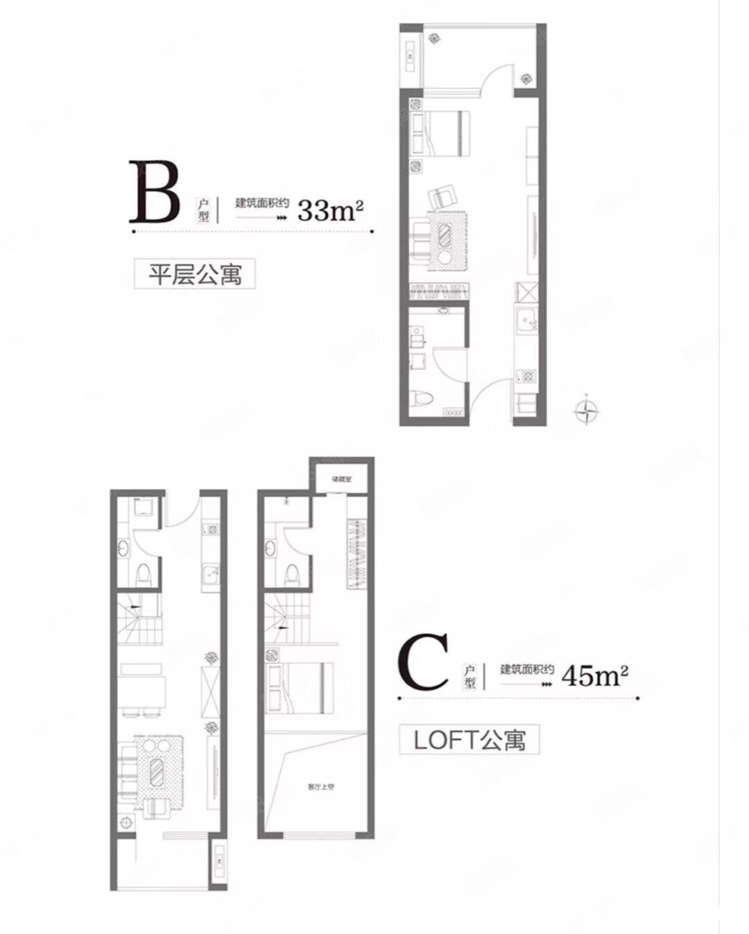 鲁商蓝岸丽舍(商住楼)1室1厅1卫38㎡南北53万