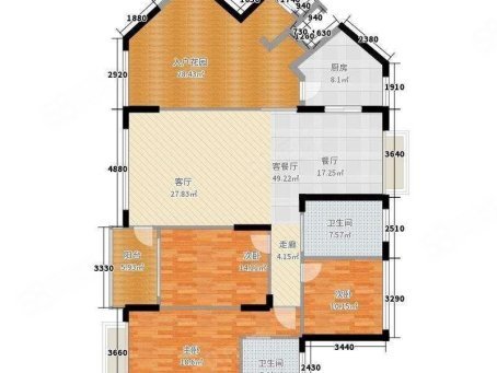 华颐春天3室2厅2卫148.98㎡南北88万