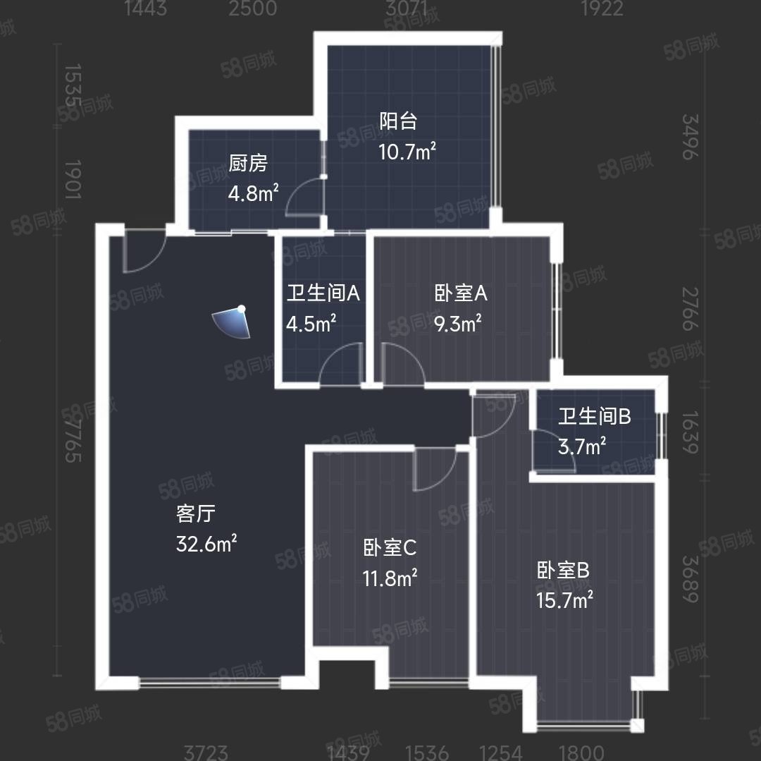 金色蓝镇3室2厅2卫118㎡南北73万