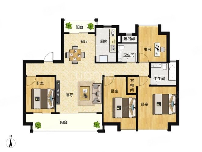 状元府邸3室2厅2卫129㎡南170万